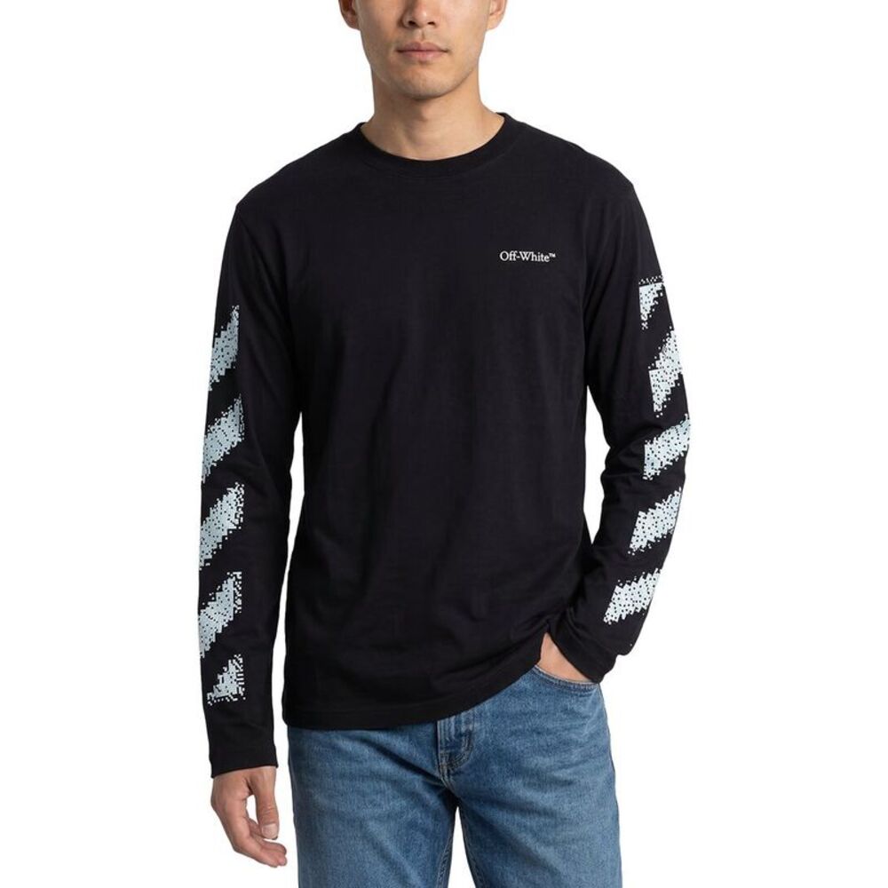 Off-White™ Mens  Virgil Black Pixel T-Shirt, Black